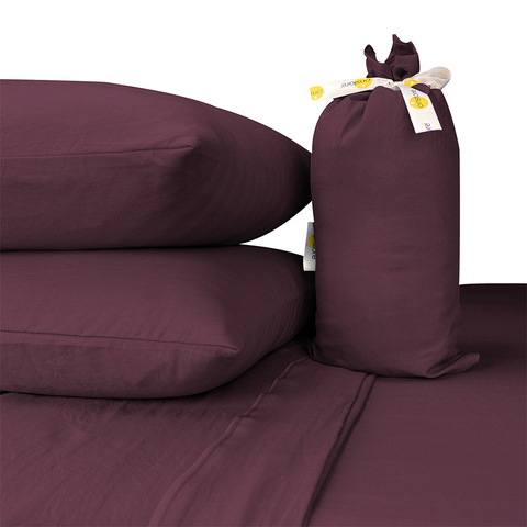 Juego de Sábanas Matrimonial Selectas Suavidad Premium 3500 hilos Onstore. Color borgoña