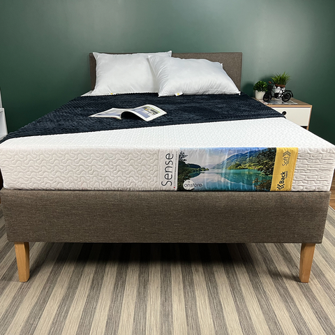 Colchon Sense puesto en cama individual. Onstore