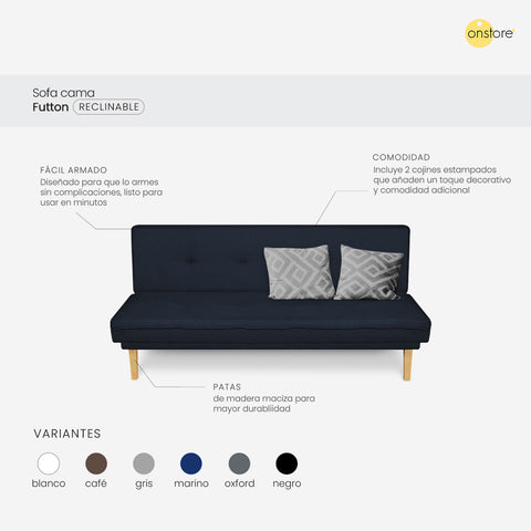 Sofa Cama Futton Reclinable Lino