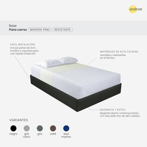 Base Para Cama Queen Size Madera
