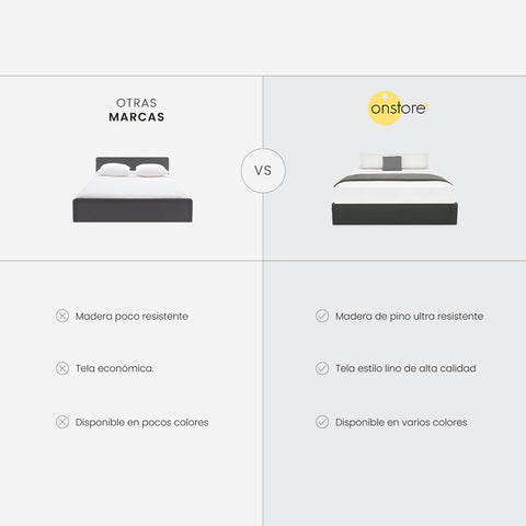 Base Para Cama Queen Size Madera