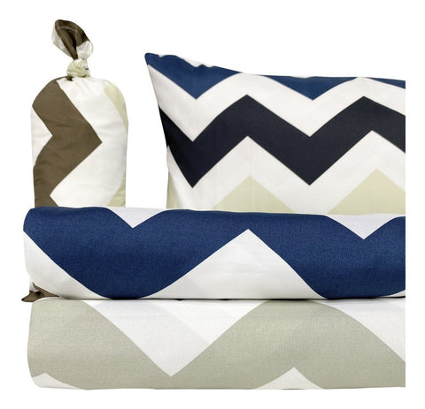 Sábanas Individual 2500 Hilos Tacto Suave Estampado zig - zag