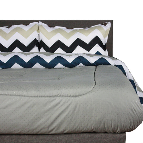 Edredón Individual Doble Vista Estampado Zig- Zag