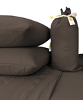 Juego de Sábanas Matrimonial Selectas Suavidad Premium 3500 hilos Onstore. Color cafe castaño