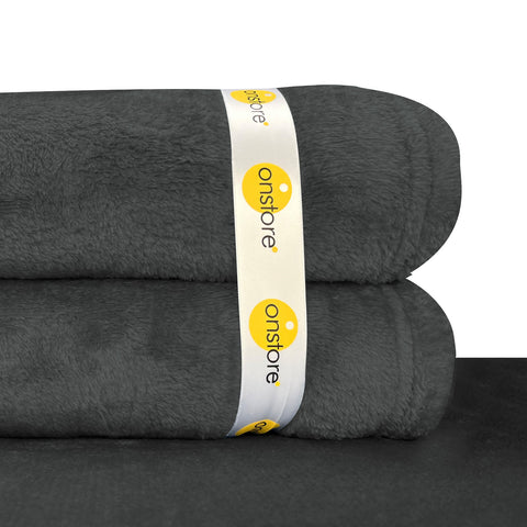 Cobija Individual Premium  230cm x 150cm Onstore. Color oxford, que es un gris oscuro