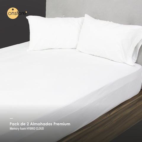 Set 2 Almohadas Premium Memory Foam Hybrid Cloud 90x40